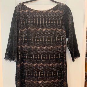 Jessica Howard black lace 3/4 sleeve dress